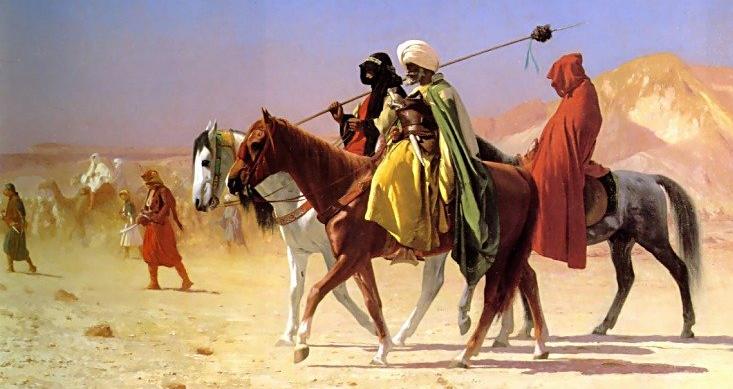 Арабы, пересекающие пустыню. Картина Жан-Леона Жерома (фрагмент)