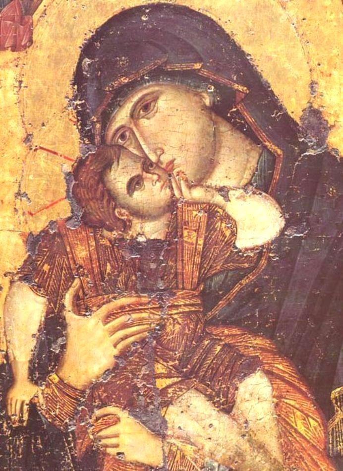 Чудотворная икона Божией Матери «Сладкое лобзание» (Гликофилуса) из афонского монастыря Филофей