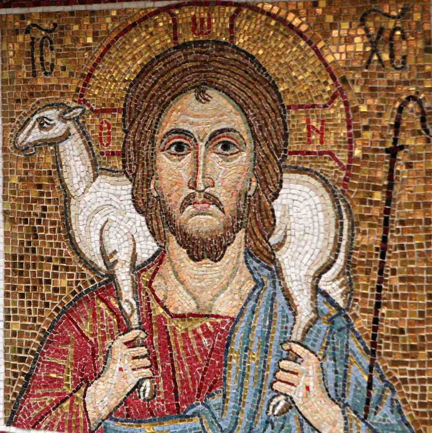 Иисус Христос - Пастырь добрый - Мозаика Покровского храма в Бутырской тюрьме