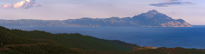 Святая Гора Афон, вид с полуострова Ситония - Фото stabvenom