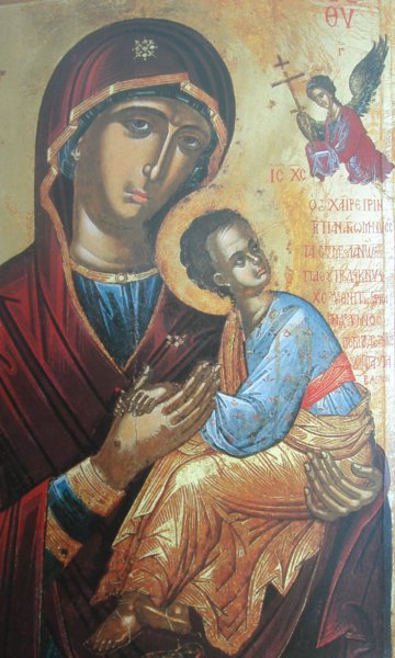 Икона Пресвятой Богородицы из афонского монастыря СтавроНикита письма Феофана Критиса