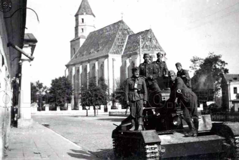 Немецкие солдаты в первые дни войны в Гродно в июне 1941 годы